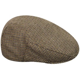 Country Gentleman Wool Blend British Ivy Cap - Brown Houndstooth/M