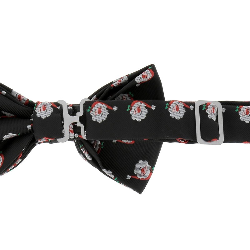 cravateSlim Christmas Bow Tie Black Santa Claus, black