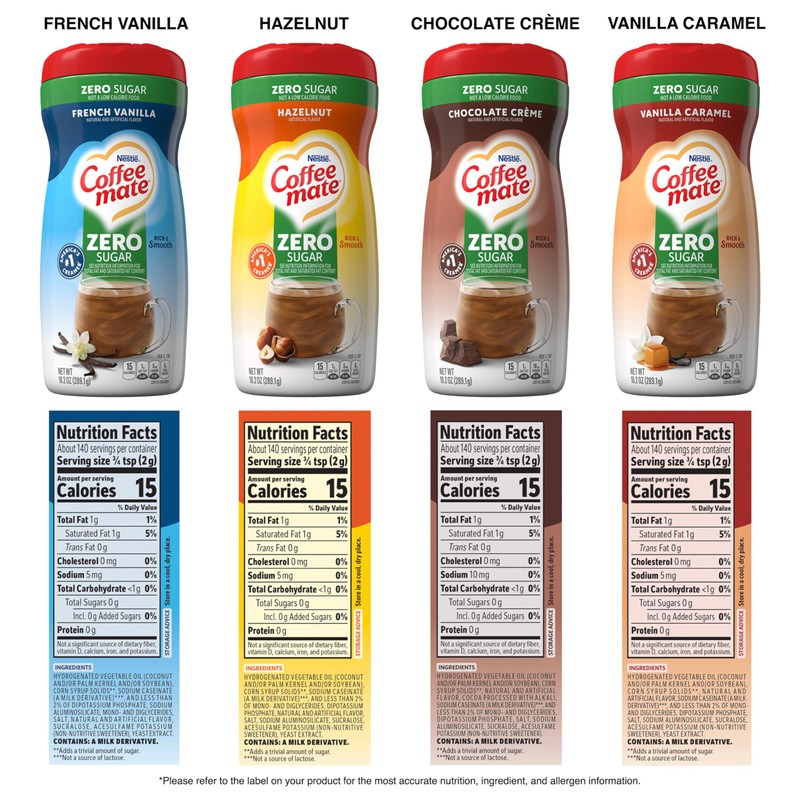 Nestle Coffee mate Zero Sugar Flavored Creamer 4 Pack Variety