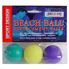 Sport Design Replacement Beach Balls for Beachball Smashball Kadima Watercolors (Set of three balls in Assorted colors)