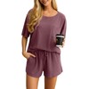 VINTATRE Pajama Sets for Women Waffle Knit Lounge Set 2