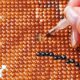 MXJSUA Dog Diamond Painting Kits for Adults, 5D Diamond Art Dog Kits for Adults, 5D Full Drill Diamond Painting Animal Dog Kits Gem Arts Kits Adults Brown Dog Picture Arts Craft for Home Decor 30x30cm