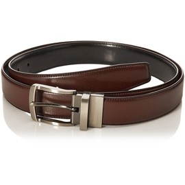 Perry Ellis Men's Burnished Edge Belt, Brown, 32