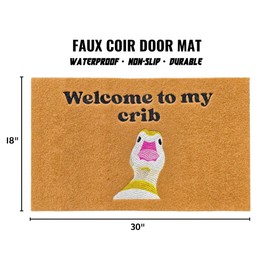 SAIONJI “Welcome to My Crib” Doormat, 18 x 30 Inch Funny Goose Door Mat