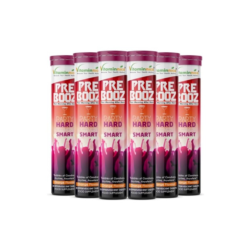 Vitaminnica Pre Booz- 20 Effervescent Tablets | Party Wellness Support