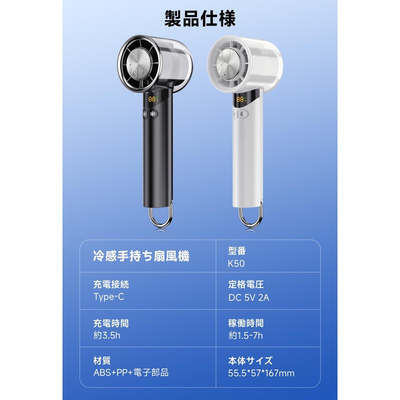 ハンディファン 2025年新登場 手持ち扇風機 冷却プレート ハンディクーラー 携帯扇風機 100段階風量調節 強風 高速ドローンモーター 低騒音