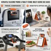 Silicone Phone Stand with Aluminum, Flexible Foldable Phone Holder,Bendable Adjustable