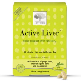 NEW NORDIC Active Liver 90-Day Supply, Daily Liver Supplement, Milk Thistle, Artichoke & Turmeric, 90 Tablets