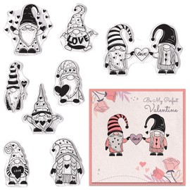 Valentine's Day Clear Stamps for Card Making Cartoon Dwarf Gnomes Clear Rubber Stamps Valentines Transparent Seal Stamps for Valentines Day DIY Photo Scrapbooking Paper Card Album Crafting Supplies