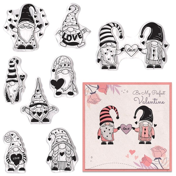 Valentine's Day Clear Stamps for Card Making Cartoon Dwarf Gnomes