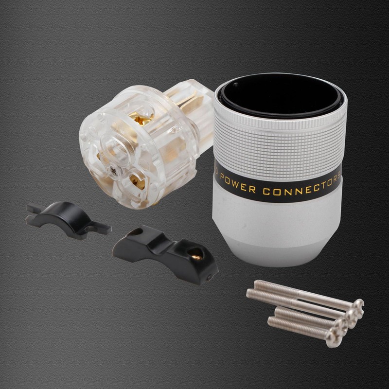 Preffair Audio Power Plug Brass 3 Pin Power Connector 15A/