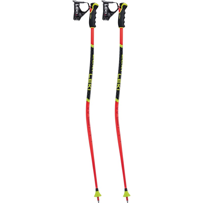 LEKI 115 Unisex Adult Ski Poles, Luminous Black, Neon Yellow,