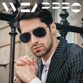 wearPro Polarised-Sunglasses-Mens-Womens-Pilot Sunglasses Unisex UV400 Protection Polarized Sun Glasses Black Unisex Classic Vintage Style Ultralight Shades For Driving 5-gold Grey