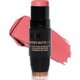 Nudestix Nudies Matte Lux – 3-in-1 Soft-Matte Blush Stick for Cheeks, Eyes & Lips with Built-In Brush Cream-to-Powder Finish with Blurring Effect Juicy Melons
