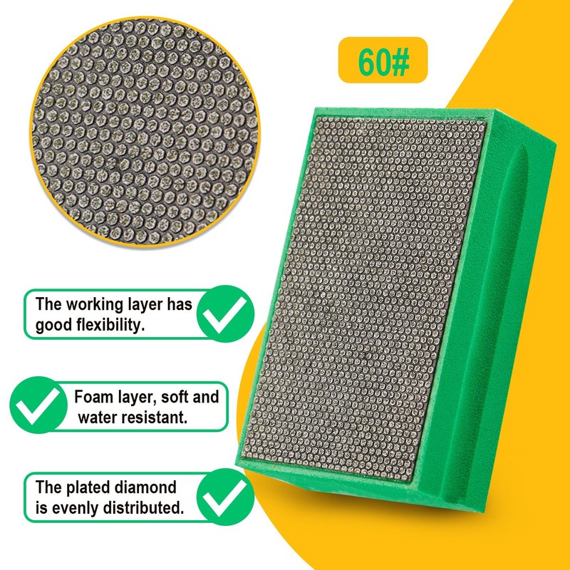 HOMESOM Diamond Hand Polishing Pads for Granite Stone Concrete Marble