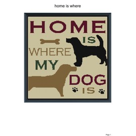 Unbranded Home is where my dog is crochet blanket pattern,50x60"