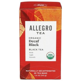 Allegro Coffee Organic Decaffeinated Black Tea Bags 20 Count Gentle Co2 Process  Pack Of 1