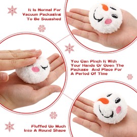 Civaner 120 Pcs Plush Fake Snowballs for Kids Snowball Fights Funny Indoor Christmas Snow Decorations Winter Family Games for Christmas Winter(Classic,2 Inch)