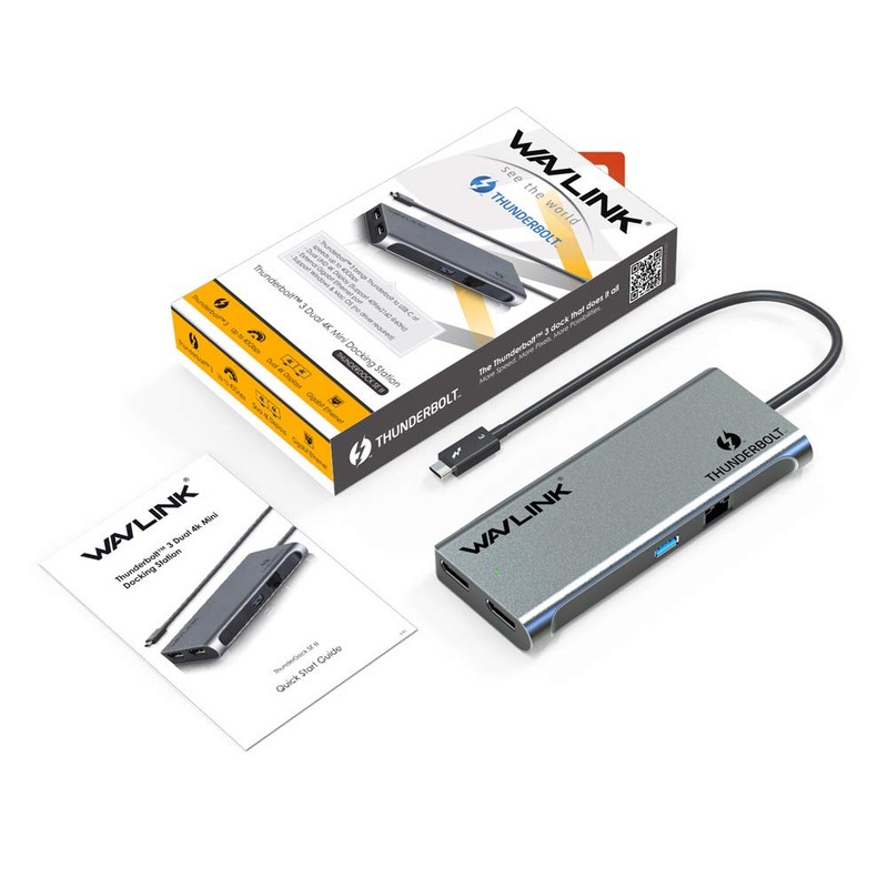 WAVLINK Thunderbolt 3 Mini Dock Docking Station / Dual 4K