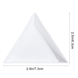 EXCEART 10 Pieces Plastic Triangle Tray Rhinestones Gemstones Gemstones Gemstones Beads Diamond Sorting Trays DIY Crafts Nail Design Jewellery Making Tool White