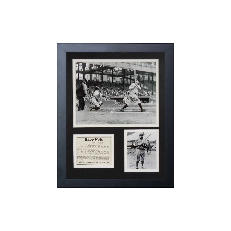 Legends Never Die "Babe Ruth At Bat Framed Photo Collage,