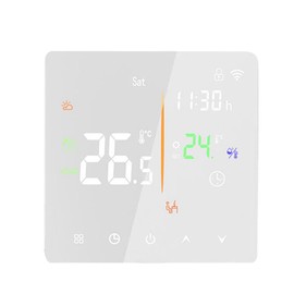 Snblzhef Embedded Thermostat Without WiFi 3A Water Heating/Wall-Mounted Boiler Universal Smart Timing Touchscreen Control Programmable Thermostat for House B