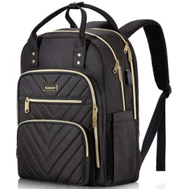 Kuosdaz Laptop Backpack for Women Men, School Backpacks for Teens Girls Boys, 17.3 Inch Work Laptop Bag with USB Port Charging, Water Resistant College Bookbags for Girls, Black