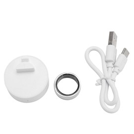 Smart Fitness Tracker Ring IP68 Waterproof Bluetooth Pedometer Smart Ring with Charging Case for IOS for Android Unisex Inner Diameter 21.5mm