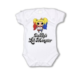 Dittoxpression Daddy's Lil Monster Baby Bodysuit (18-24MO) White
