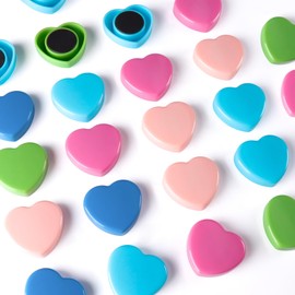DUJEQM Magnets for Magnetic Board, Heart Mini Fridge Magnets - Pack of 20 5 Colours Small Magnets Strong Decorative Magnet Colourful Magnets Strong Hold for Whiteboard Magnetic Wall Pin Board Magnetic