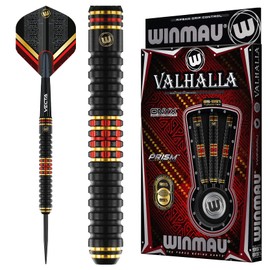 WINMAU Valhalla 26 Gram Professional Steeltip Tungsten Darts Set with Flights and Stems (Shafts)
