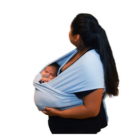 Baby Wrap Carrier Soft, Stretchy, Cotton Baby Wrap, Baby Sling, Nursing Cover Up for use with Newborn-Toddler: Evenly distributes Weight for More Comfortable Carrying (Light Blue)