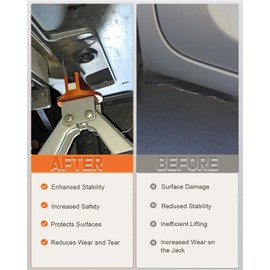 FYWZ Magnetic Jack Pad, Universal Grooved Magnetic Jack Pad Aluminum Pinch Weld Jack Adapter with Large Slotted Orange Jack Stand Pinch Weld Adapter for Most Model Cars (Orange-2 Pack)