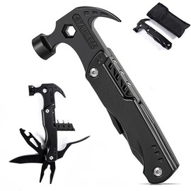 Lumbor37 Herramienta Multiusos, Martillo Multiusos 13 en 1, Martillo de Seguridad Multiusos de Acero Inoxidable con Llave, Abrelatas Portátil para... 