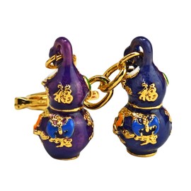 Feng Shui Key Chain, Gourd, Lucky, Amulet, Lucky Charm, Amulet, Longevity, Health, Wallet Key Chain, pappool blue