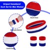 Haakong Striped Sweatbands Set Sports Headband Socks and Wristbands Sweatbands