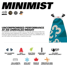 G3 GENUINE GUIDE GEAR Minimist Universal Climbing Skins, Ultralight Backcountry Touring Ski Skins, Universal Grip for All Snow Conditions, ISPO Design Winner, Made in BC Canada, Pair, 2024