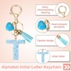 PATIKIL Alphabet Initial Letter Keychain, Resin Cute Keychains with Tassel
