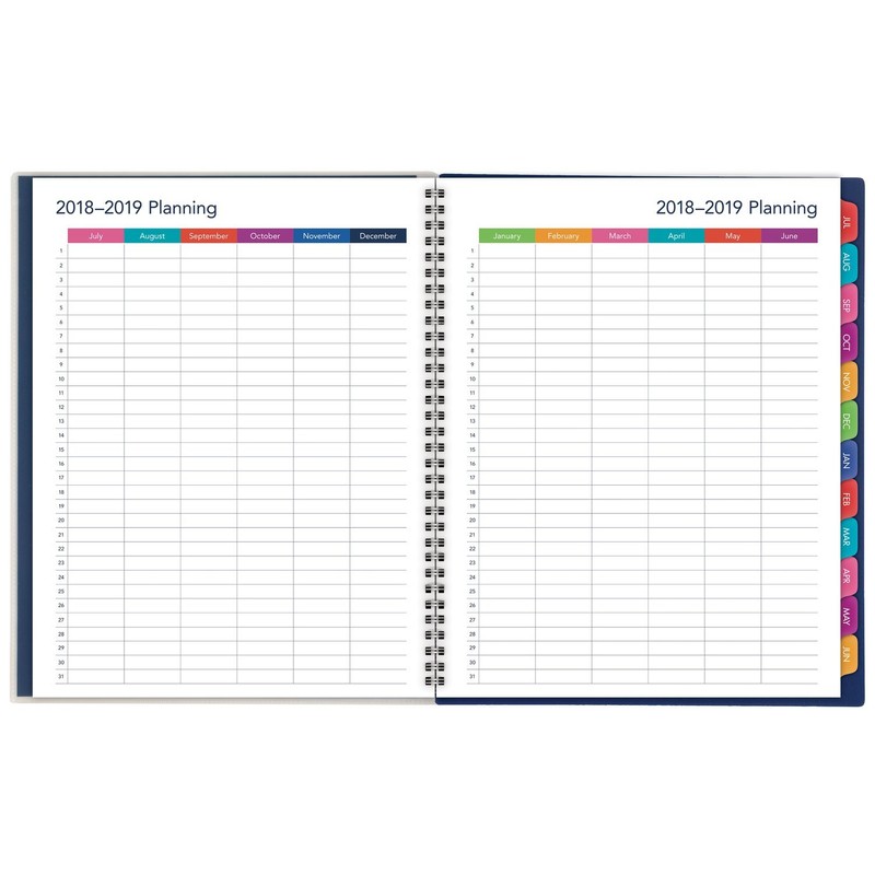 Mead - Planificador de año académico 2018-2019 semanal y mensual,