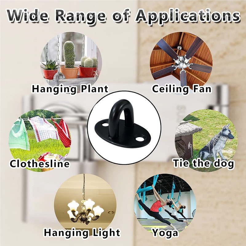 MANSHU Stainless Steel Ceiling Hooks, Ceiling Hooks Pad Eyes Plate