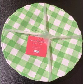 ISAAC MIZRAHI NEW YORK NWT ISAAC MIZRAHI NEW YORK Set OF 4 Melamine Salad Plates 9" Checked White/Green
