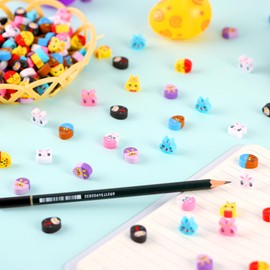 Easter Erasers for Kids, 243 Pcs Cute Mini Erasers, 9 Styles Easter Egg Bunny Rabbit Holiday Pencil Erasers for Easter Gifts Decoration, Party Favors Homework Rewards Desk Pets…