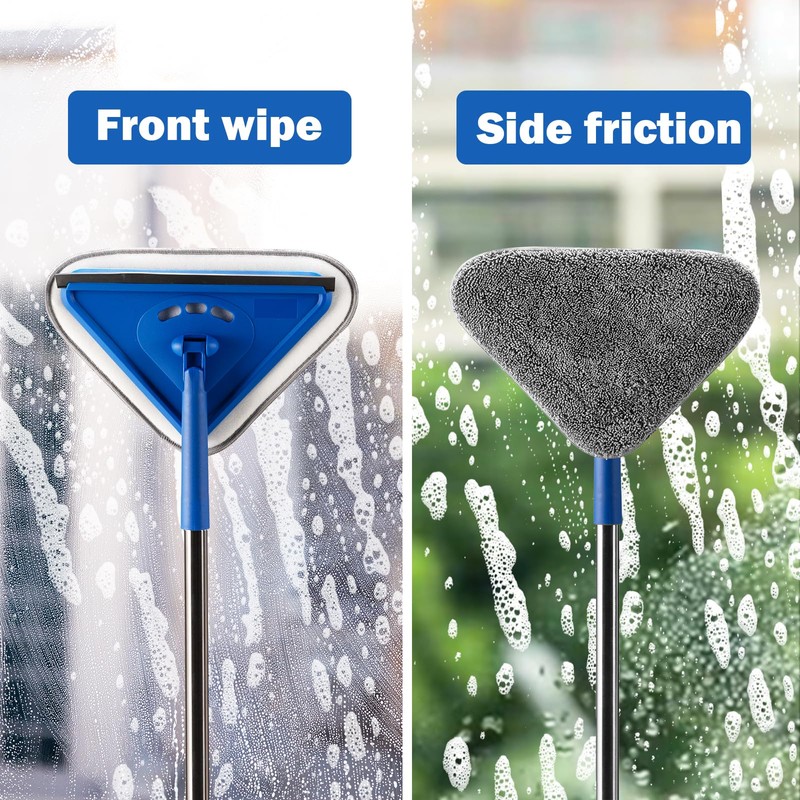 Wall Cleaner Mop with 63" Long Handle, 2 in 1