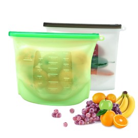 Hanna Roberts Reusable Silicone Food Storage Bag Set ((1) 2000ml + (1) 1500ml)