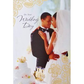 On Your Wedding Day for Black African American Couple - Congratulations Greeting Card - May This Day of Love and Happy Memories Be Followed by Many Days and Years of The Same