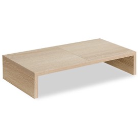 TEAMIX 20 Inch Wood Monitor Stand Riser, Wooden Desktop Stand for PC/TV/Laptop/Printer, Cozy Monitor Riser with Storage, Computer Stand Space-Saving