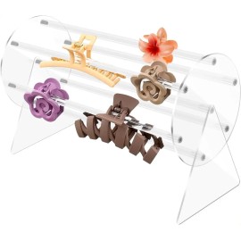 Acrylic Claw Clip Organizer,360 Degree Rotating Holder Transparent