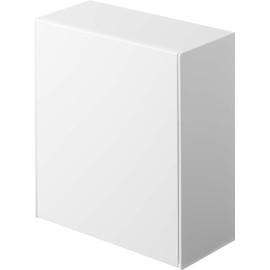 Yamazaki Industries 5433 Wall Dustbin & Storage Case, White, Approx. W 6.7 x D 3.4 - 6.3 x H 7.9 inches (17 x 8.7 - 16 x 20 cm), Tower, Flap Type, Accessory Storage, Trash Bin
