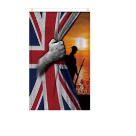 Stormflag VE DAY Flag LEST WE FORGET Flag 3x5ft Remembrance Day Flag 90cmx150cm Polyester 90g with two Two Eyelets and Double Stitched