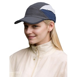 AIEOE Unstructured Baseball Cap Women's Summer Quick Dry Sun Hat Caps Men's Golf Sports Hat Folding Cap, gray, Unit size